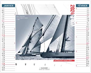 Calendrier personnalisé 2024 - 2 en 1 voile classique - 480 x 700 mm 1