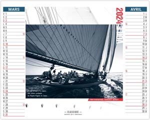 Calendrier personnalisé 2024 - 2 en 1 voile classique - 480 x 700 mm 2