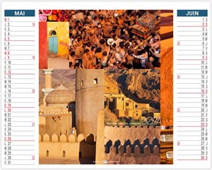 Calendrier publicitaire 2024 - 2 en 1 couleurs voyage - 480 x 700 mm 3