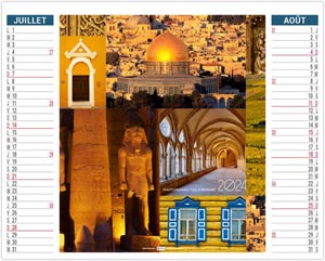 Calendrier publicitaire 2024 - 2 en 1 couleurs voyage - 480 x 700 mm 4