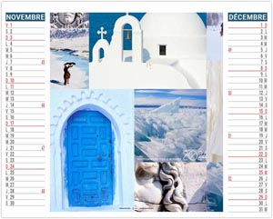 Calendrier publicitaire 2024 - 2 en 1 couleurs voyage - 480 x 700 mm 6