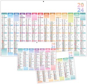 Calendrier bancaire personnalisable 2024 - pastel - 445 x 285 mm