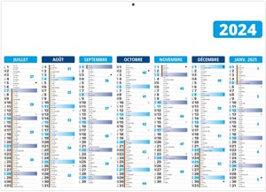Calendrier bancaire personnalisé 2024 - gameco bleu - 430 x 335 mm 2