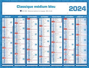 Calendrier bancaire publicitaire classique, Classique Medium 1