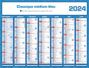 Calendrier bancaire publicitaire classique, Classique Medium