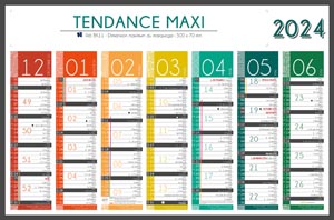 Calendrier bancaire Tendance Maxi publicitaire