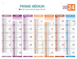 Calendrier bancaires publicitaires de couleur , Medium Prismabanque 1