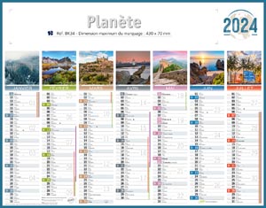 Calendrier banque publicitaire planète, Planète