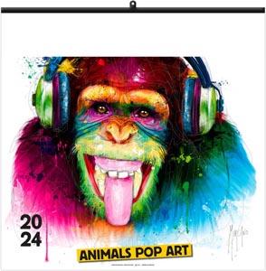 Calendrier illustré 2024 - animals pop'art - 330 x 330 mm 3