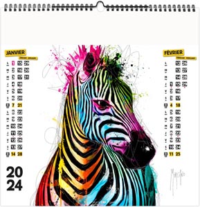 Calendrier illustré 2024 - animals pop'art - 330 x 330 mm 4
