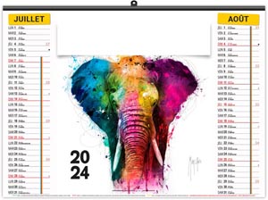 Calendrier illustré 2024 - éco animals pop art - 480 x 350 mm 10