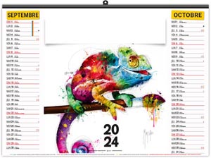 Calendrier illustré 2024 - éco animals pop art - 480 x 350 mm 11