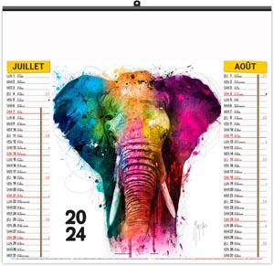 Calendrier illustré 2024 - éco animals pop art - 480 x 350 mm 4