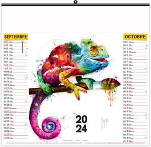 Calendrier illustré 2024 - éco animals pop art - 480 x 350 mm 5