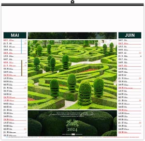 Calendrier illustré 2024 - éco jardins d'ornement - 480 x 350 mm 3