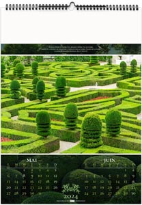 Calendrier illustré 2024 - jardins d'ornement - 330 x 490 mm 5