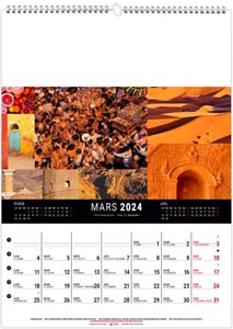 calendrier mural couleurs voyage - 240 x 330 mm 2