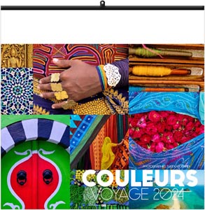 Calendrier illustré 2024 - couleurs voyage - 330 x 330 mm 3