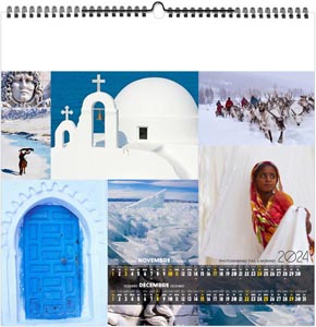 Calendrier illustré 2024 - couleurs voyage - 330 x 330 mm 9