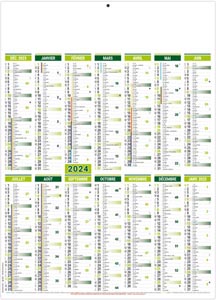 Calendrier bancaire personnalisable 2024 - marianne vert - 405 x 550 mm