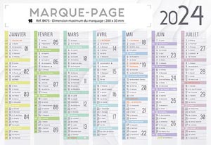 Calendrier petit format, Mini Marque-Page