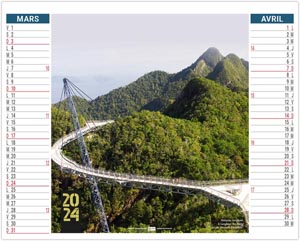 Calendrier publicitaire 2024 - 2 en 1 tous sur le pont - 330 x 470 mm 2