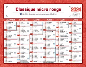 Calendrier publicitaire, Classique Micro 2