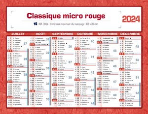 Calendrier publicitaire, Classique Micro 3