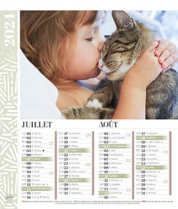 Calendrier publicitaire animaux, Enfants et animaux 3