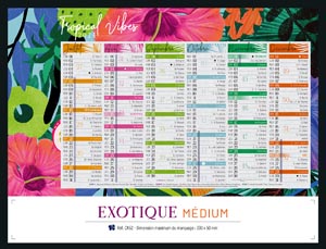 Calendrier publicitaire nature, Medium Exotique 1