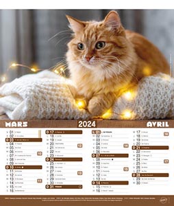 Calendriers publicitaires chats, Chiens et Chats 1