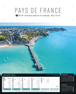 Calendriers publicitaires feuillets France, Calendrier Pays de France 2