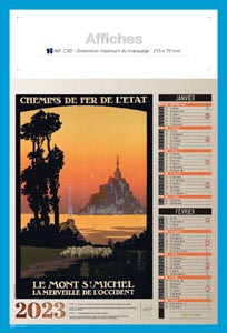 Calendriers publicitaires vide poches, Affiches 7