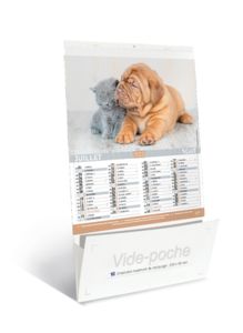 Calendriers publicitaires vide poches chats chiens, Chats et Chiens 2