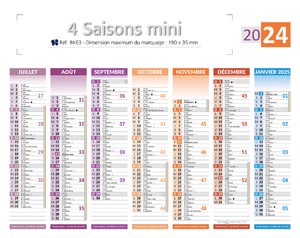 Minis calendriers publicitaires, Mini Les 4 Saisons 1