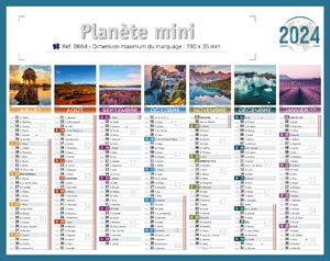 Petit calendrier publicitaire, Mini Planète 1