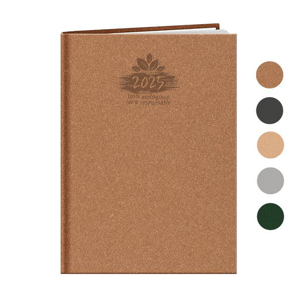 Agenda personnalisé A4 : Agenda personnalisé Eco large Marron