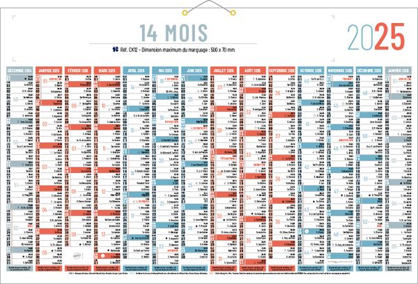 Calendrier 14 mois, calendrier 14 mois