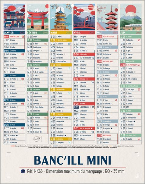 Calendrier bancaire Banc'ill Mini publicitaire