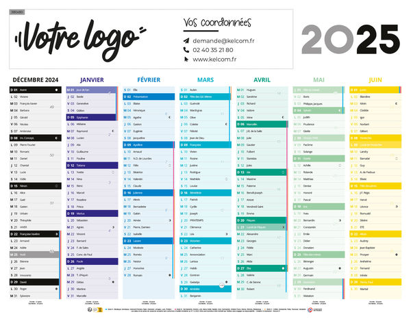 Calendrier bancaire personnalisé