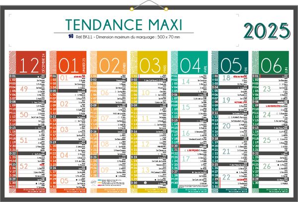 Calendrier bancaire Tendance Maxi publicitaire