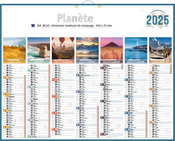 Calendrier banque publicitaire planète, Planète 1