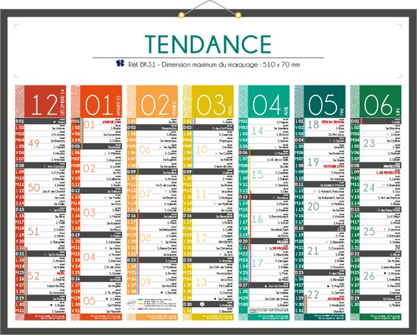 Calendrier de banque publicitaire à personnaliser, Tendance