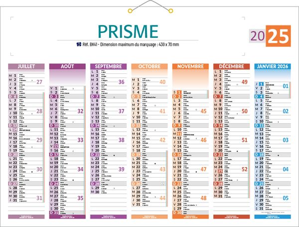 Calendrier de banque publicitaire qualité, Prismabanque 1