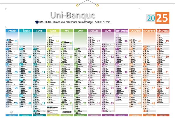 Calendrier grand format, Maxi Banque