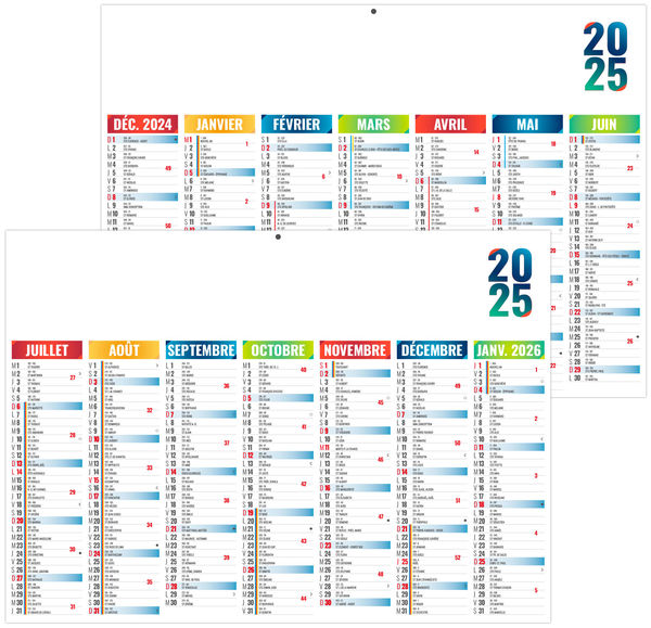 Calendrier personnalisable arlequin 2025