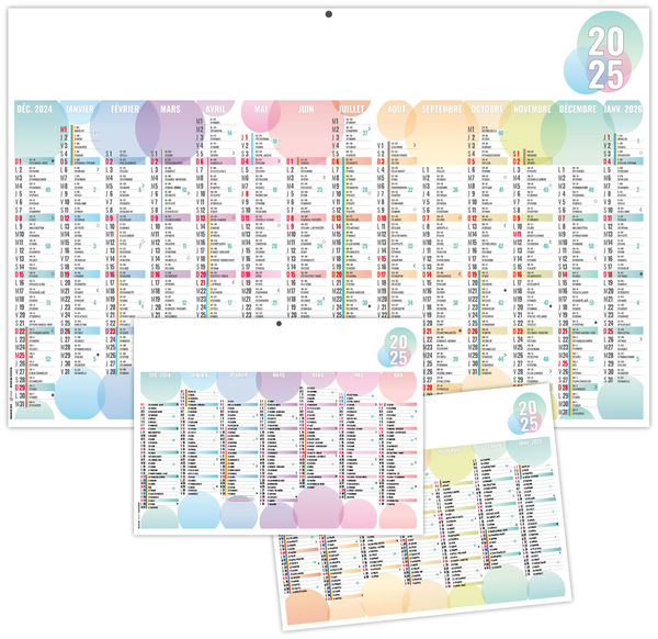 Calendrier personnalisable bulles 2025