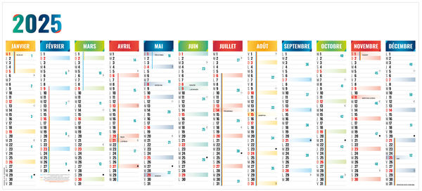 Calendrier personnalisable effaçable géant 2025