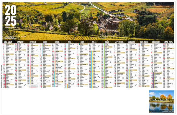 Calendrier personnalisable libre choix jurassien 2025