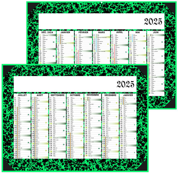 Calendrier personnalisé carton à dessin 2025